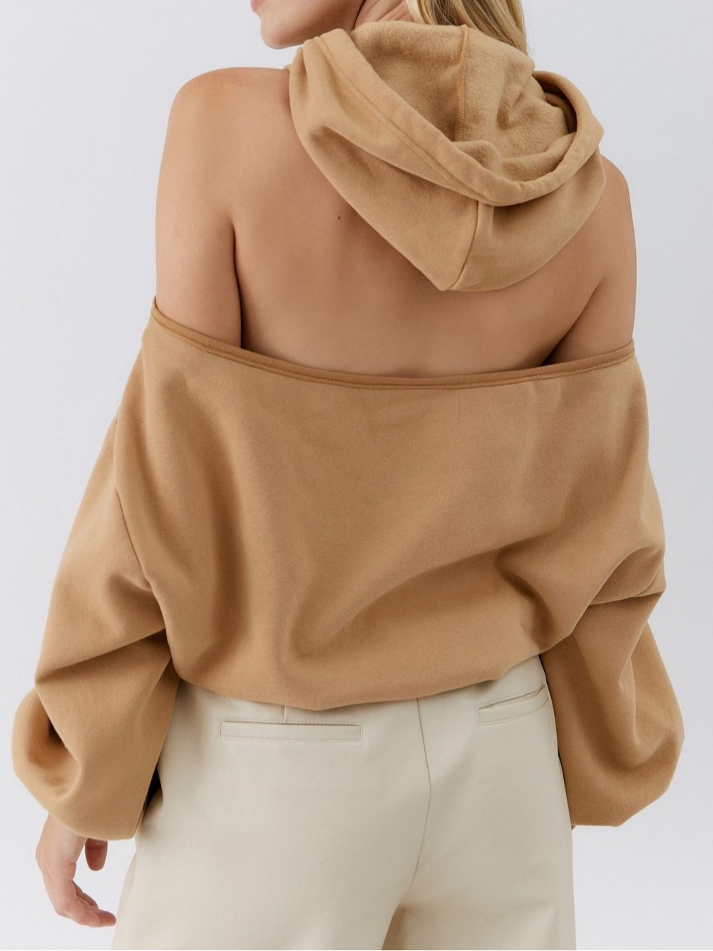 Cold-Shoulder Hoodie Sweatshirt View 4
